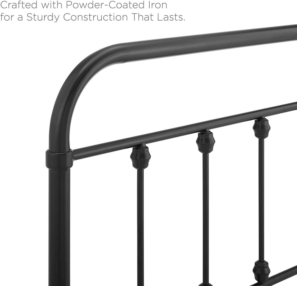 MOD-6155-BLK Sage King Metal Headboard, Black