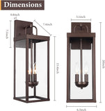 Outdoor Wall Sconce Light, 20 Inch Tall Transitional Exterior Wall Lighting with Clear Glass
