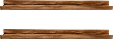 Rustic Wood Floating Shelves Books Long Wall Bookshelf Photo Picture Ledge Shelf with Lip Wall Shelf for Kids Bedroom