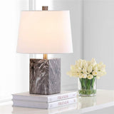 Brett Brown Faux Marble 20-inch Bedroom Living Room Home Office Desk Nightstand Table Lamp (LED Bulb Included)