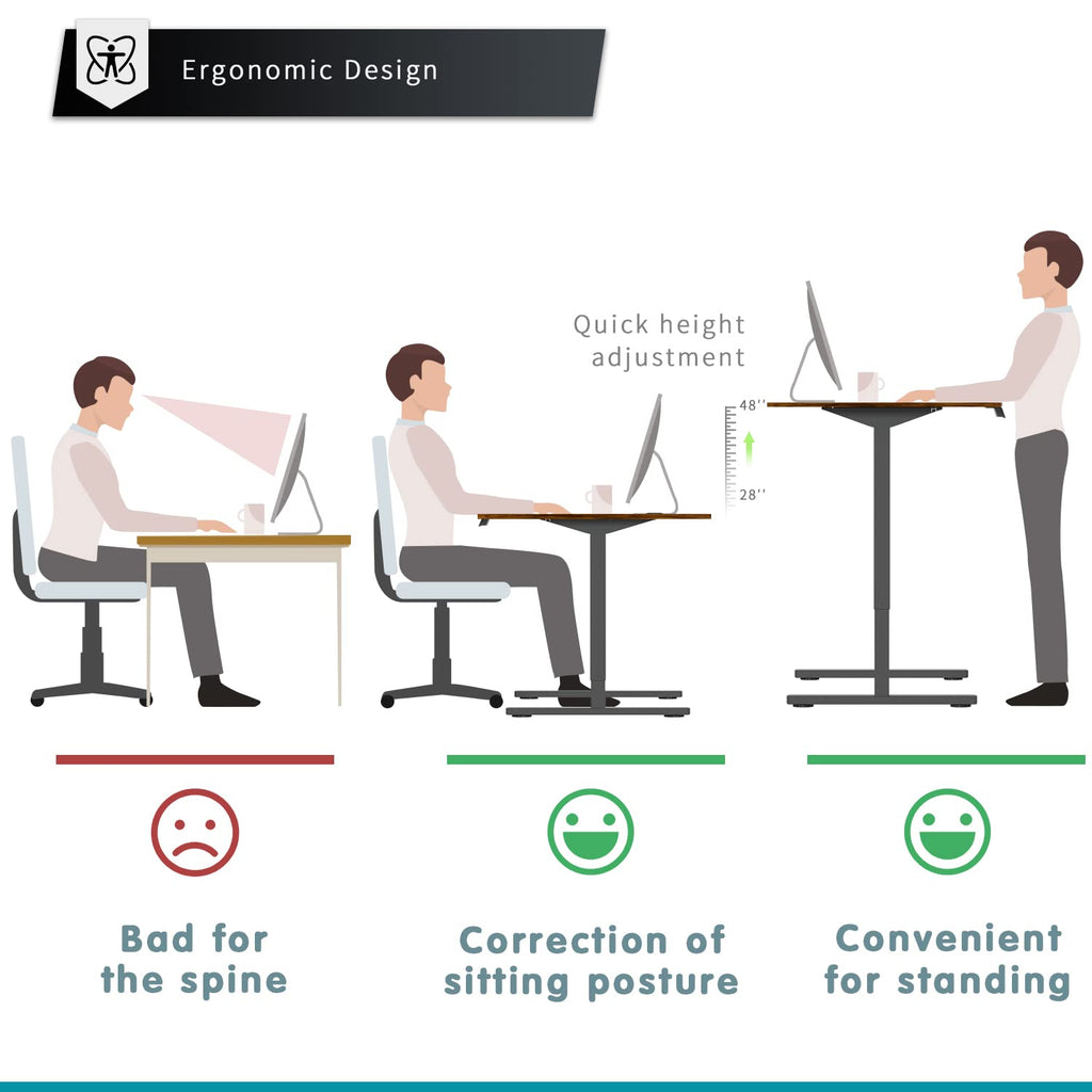 Height Adjustable Electric Standing Desk, Memory Home Office Sit Stand up Desk with Phone Holder and USB Charging