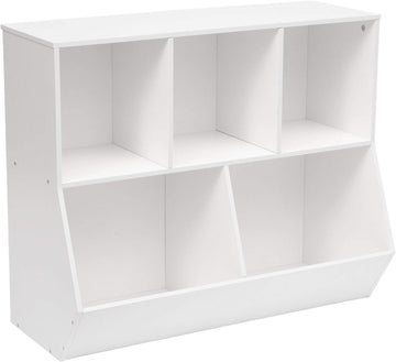 Kids Bookshelf, Bookcase Footboard, Toy Storage Cubby, Children's Toy Shelf, 35.4" L Storage Cabinet, Fit for