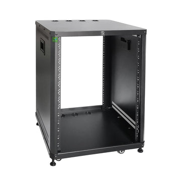 15U Network & Audio Rack with Feet & Wheels, Obtuse Angel Server Rack Cabinet, Rolling Studio Rack Case with