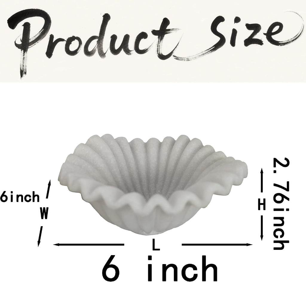 Small Decorative Bowl decor, Scalloped Pedestal Bowls for Modern Home Decor,Ruffle Decor,Stylish Key Bowl for Entry