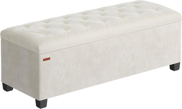 Velvet Storage Ottoman Bench, Foot Rest with Legs, 15.7 x 43 x 15.7 Inches, End of Bed Bench, Storage Chest, Load up