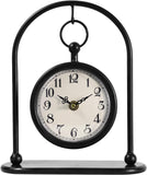 Vintage Metal Table Clock, Farmhouse Table Clock