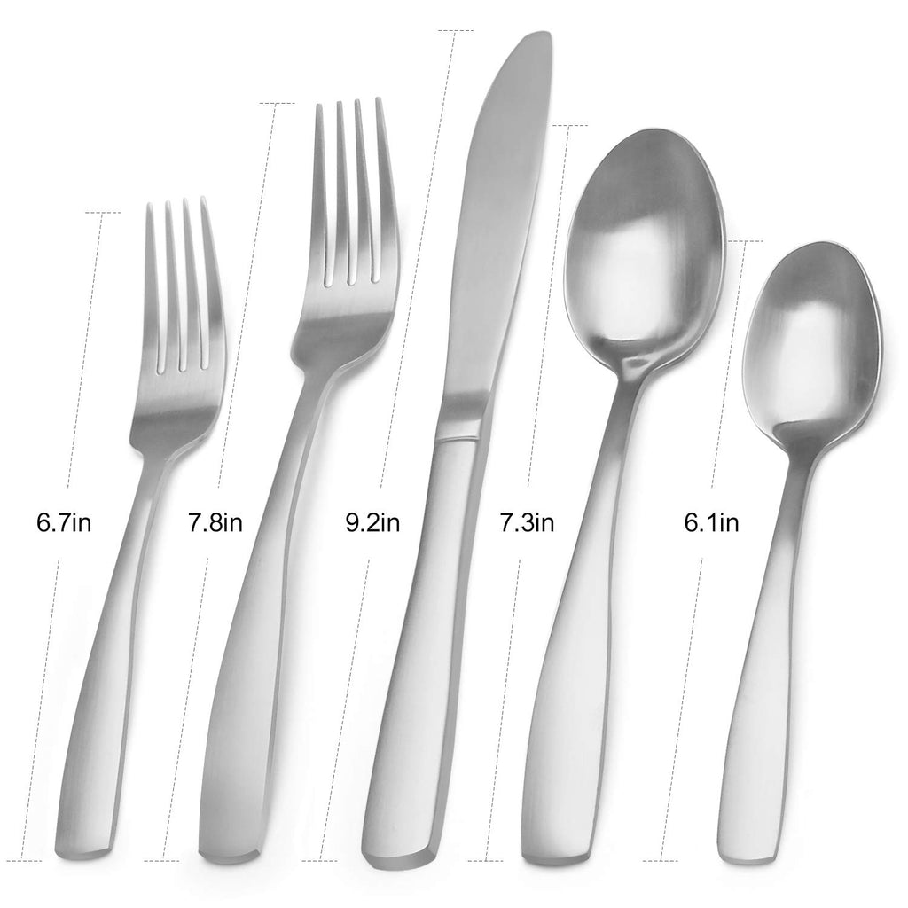 Matte Silverware Set, 20-Piece Stainless Steel Flatware Set, Kitchen Utensil Set Service for 4, Tableware Cutlery Set