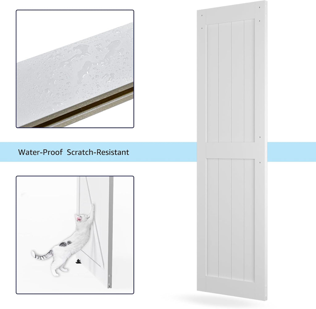 72" x 96" (Double 36" x 96" Doors) Barn Door with 12FT Sliding Door Hardware Kit Included, Assemblel