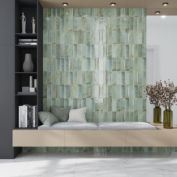 Subway Ceramic Tile Sage Green 2.58x7.9 Glossy 5.38 sq ft/case 38-Pack