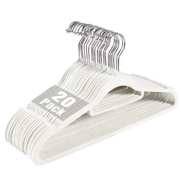 Velvet Clothing Hangers Non-Slip White Suit Hanger Space Saving Clothes Hanger Heavy Duty Adult Hanger Hangers with