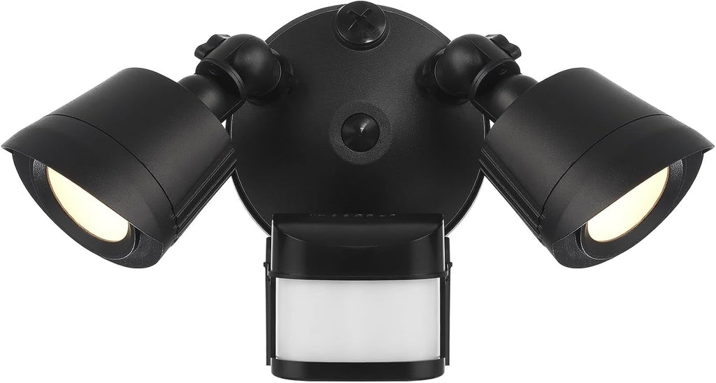 Lighting Assets 4-FLOOD-MS-A2-3000K-BK Outdoor Flood Light with Motion Sensor Covers 270°, Integrated LED 2-Light 44