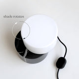 Zigzag Desk Lamp - Small Dimmable LED Black Marble Table Lamp, Rotatable Frosted Glass Shade