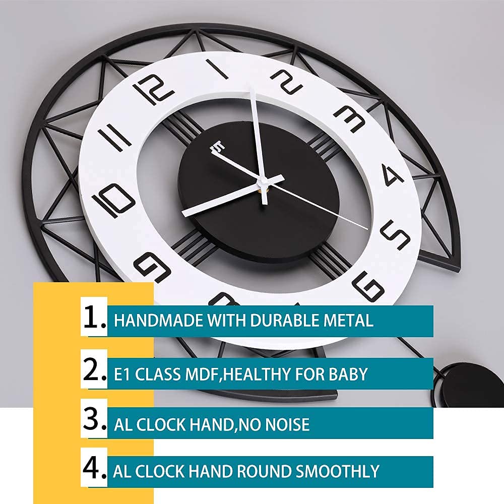 Large Wall Clock Decor Modern Silent Pendulum Wall Clock House Kitchen Bedroom Decorative Big Wall Clock Non Ticking