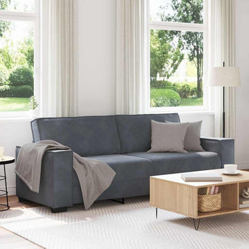 Modern Velvet Sofa Durable Velvet Sofa with Removable Covers Stylish Modern Decor Comfortable Two Seater Dark Grey