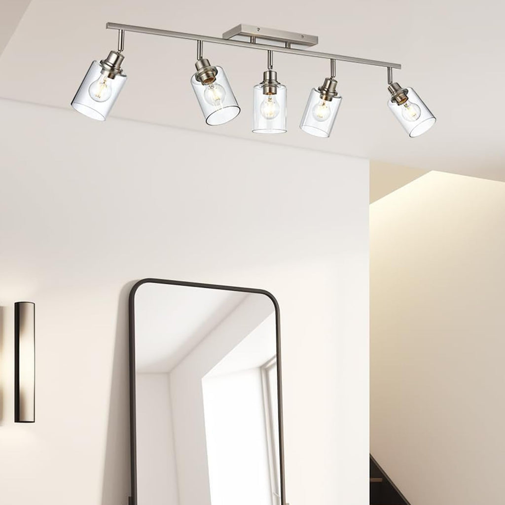5 Light Track Lighting Kit Brushed Nickel Kitchen Track Lighting