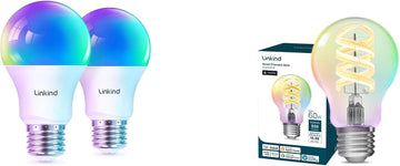 Matter Smart Light Bulb 2 Pack & Matter A19 Edison Filament Bulb 1 Pack
