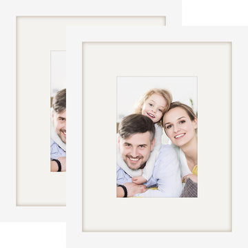 8x10 Picture Frames Solid Wood 4x6 Photo Frame with Mat White 2 Pack