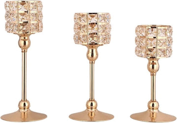 Luxury K9 Crystal Candle Lantern Gold Candle Holders Wedding Centerpieces Table Candlesticks Parties Home Decoration