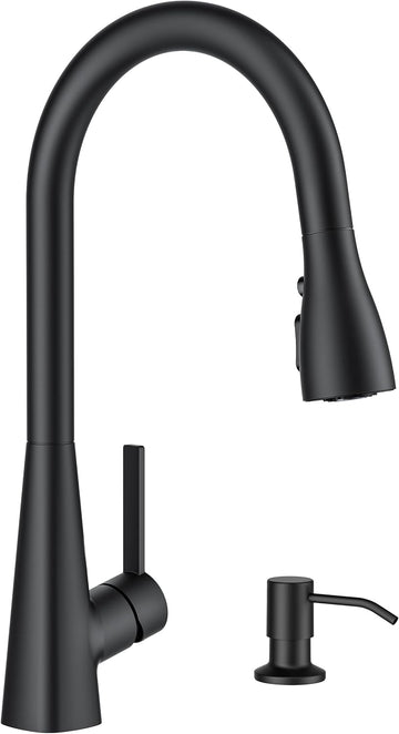 Kitchen Faucet with Soap Dispenser, 4-Function Pull Down Sprayer