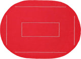 Solid Color Double Hemstitched Dining Tablecloth (Red, Oval 60x84 inches)