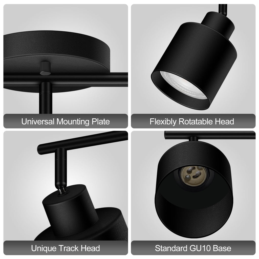 Led Track Lighting,Black Ceiling Lighting Fixtures,Wall Sconces Ceiling Spotlight with Foldable Light Arms