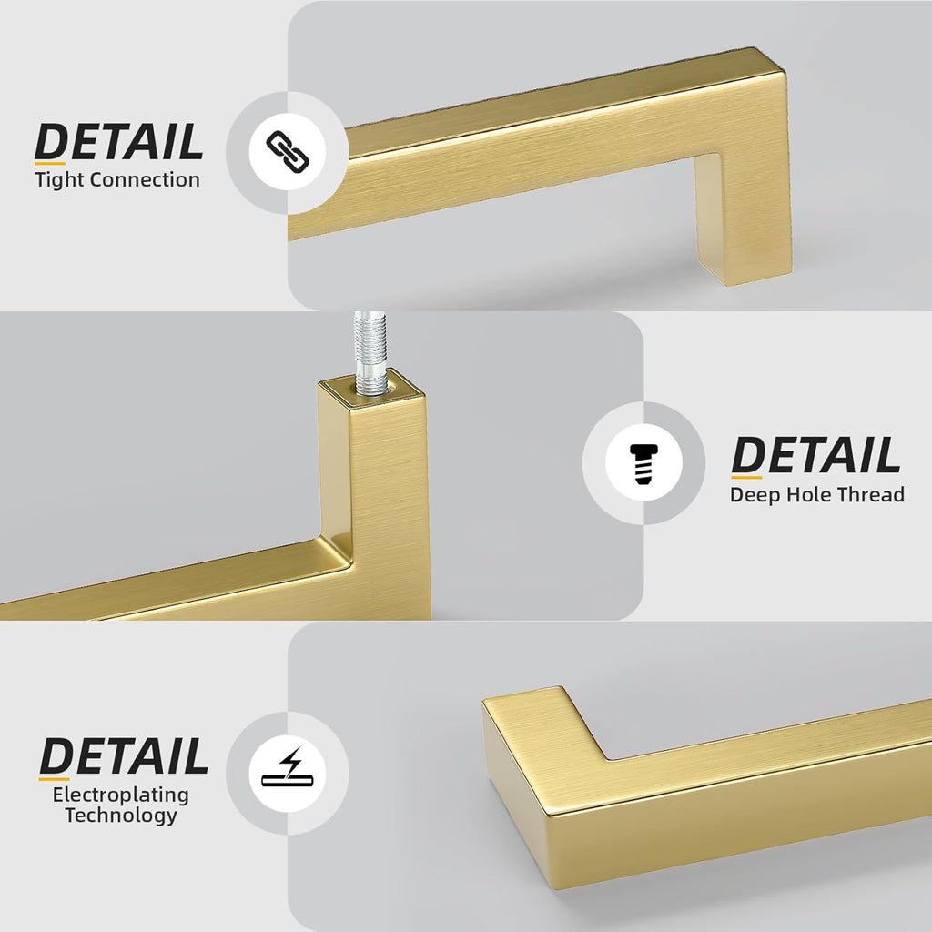 25Pack 5in Brushed Gold Cabinet Pulls Gold Cabinet Handles Gold Drawer Pulls Modern Cabinet Hardware Handles Cabinets
