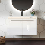 31" LED Floating Bathroom Vanity with Sink - Wall Mounted Modern Vanity with LED Lighting