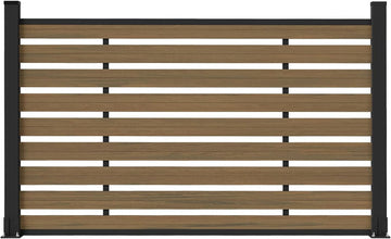 Outdoor Privacy Fence WPC, AC Unit Air Conditioner Screen 3.8 FT(H) x 6 FT(W) Trash Can with Aluminum Alloy Post