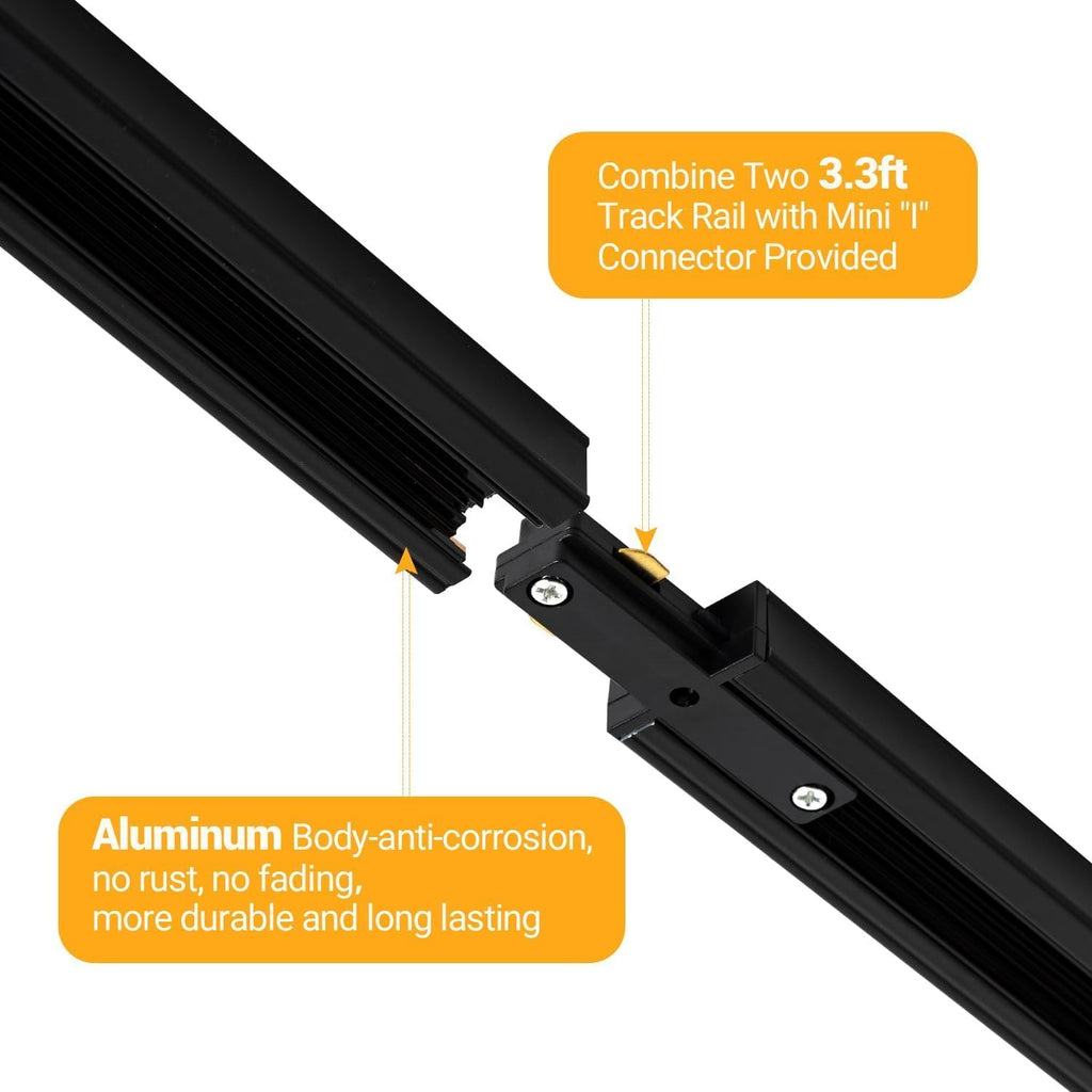 Dimmable Plug in Track Lighting with Remote, 4-Light Black