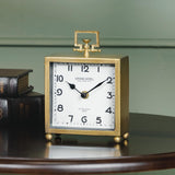HOME Small Gold Table Clock, Silent Non-Ticking Classic Battery Operated Decorative Mantel Desk Shelf Clock for