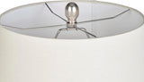 Home 23" Distressed Cream/Beige Rustic Ceramic Jar Table Lamp, Dining Office, with Ivory Shade