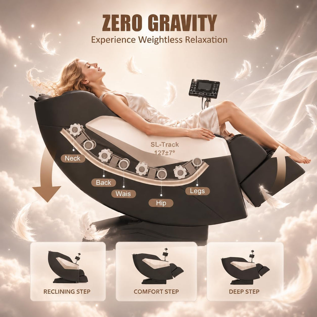 Full Body Massage Chair : Zero Gravity Massage Chairs with SL Track, 3D Robot Hands, Heat, Airbag Massage, Foot