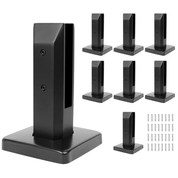 8 Pack Heavy-Duty Glass Railing Spigots 304 Stainless Steel Black