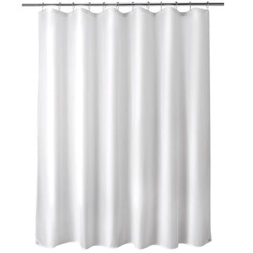 Extra Long Shower Curtain Liner Washable, 72 x 84 Inches, White Shower Liner Fabric with 2 Magnets, Waterproof