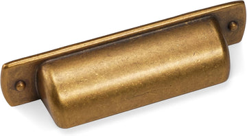10 Pack 2.5 inch(64mm) Antique Brass Kitchen Cabinet Handles Cabinet Cup Pulls Vintage Drawer Cup Pulls Aged Gold