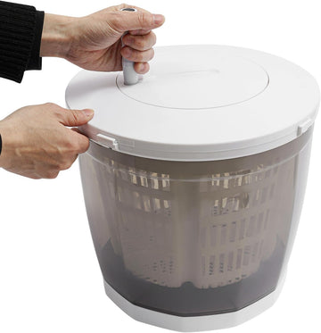 Hand Crank Washing Machine, 2 in 1 Non-Electric Washer Manual Traveling Outdoor Washing Machine Grey Mini Compact