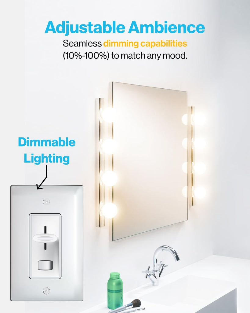 12 Pack Vanity Globe Light Bulbs G25 LED for Bathroom Mirror 40W Equivalent 6W, 2700K Soft White, Dimmable, 450 LM