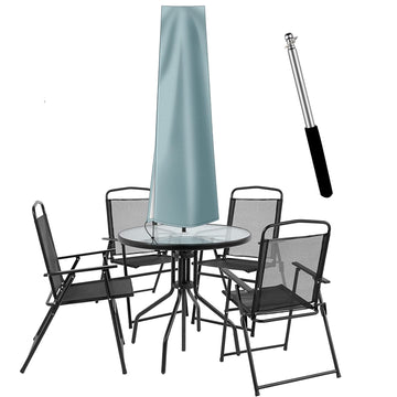 Patio for 7FT to 9FT Patio Umbrellas, 1.7m Parasol Covers (Grey 420D), Oxford Fabric Waterproof Market with Zip, Parasol