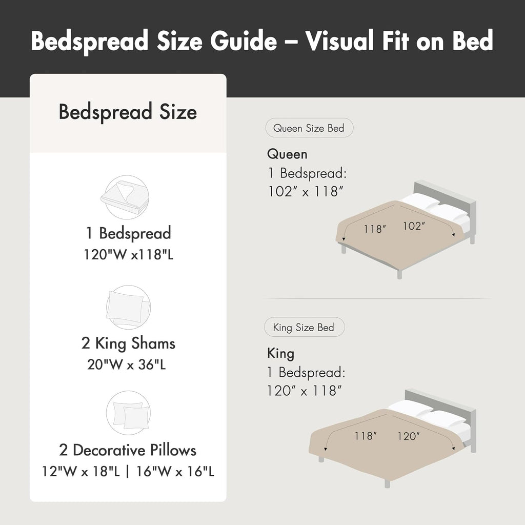 Reversible Quilted Bedspread Set, Solid Reverse Summer Breathable, Lightweight All Season Bedding Layer