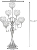 Silver Candle Holders for Table Centerpiece 7 Arms Tall Crystal Candelabra Home Wedding Decor Christmas Decorations