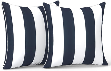 Outdoor Throw Pillow Covers Set of 2, Patio Waterproof Pillow Cases Fade Resistant Accent Pillow Covers, 18"x18"
