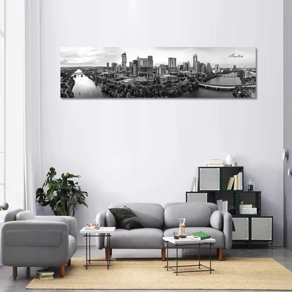 Austin Skyline Wall Art Cityscape Canvas Modern Home Decor Panorama Pictures City Building House Decorations