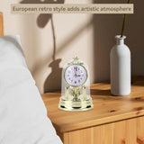 Vintage Table Clock, European Mantle Clock Silent Non Ticking Antique Anniversary for Living Room Bedroom Office Desk