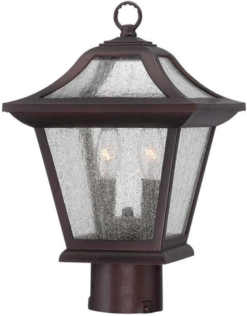 Aiken Collection 2-Light Outdoor Light Fixture Post Lantern, Architectural Bronze