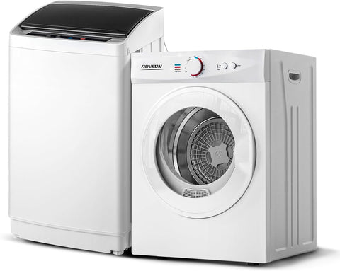 1.8CuFt Portable Clothes Dryer and 17.8LBS Full-Automatic Washing Machine Set, Compact Laundry Washer and Dryer Combo
