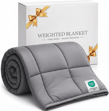 Weighted Blanket 5lbs (41"x60",Grey) Throw Size Soft Cooling Heavy Blanket for Sleeping, Breathable All Season