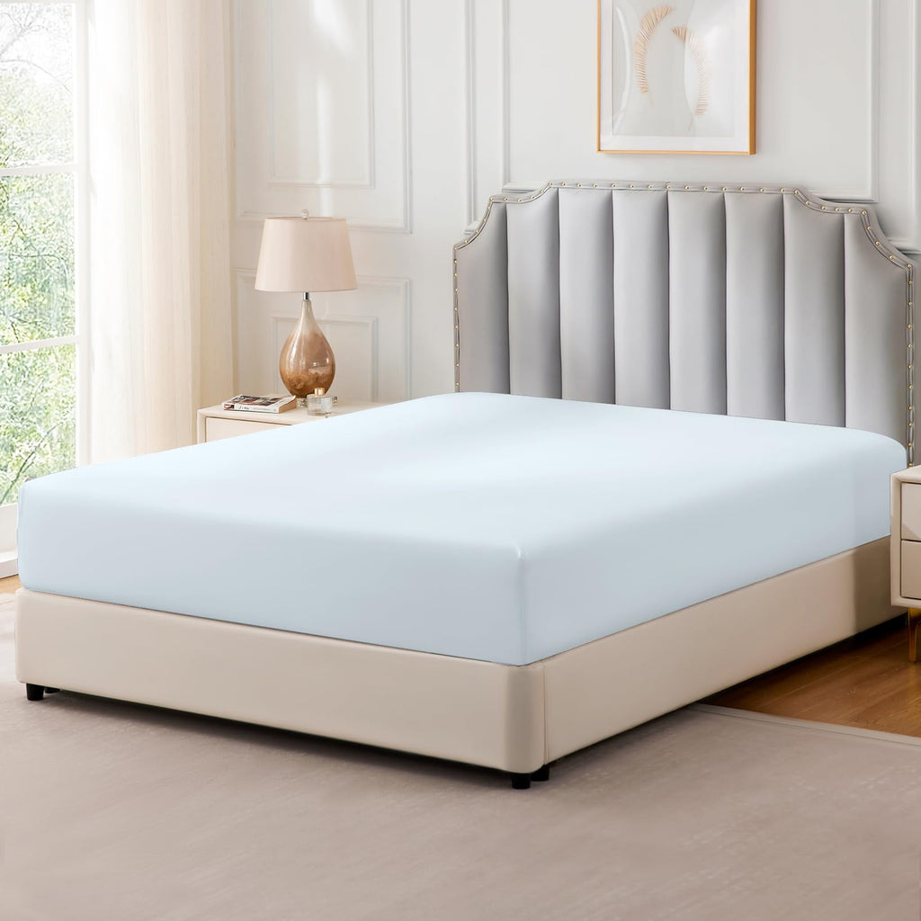 Pure Cotton Fitted Sheets Twin XL Size, 300 Thread Count Percale Sheets for Twin XL Size Bed, Soft & Breathable