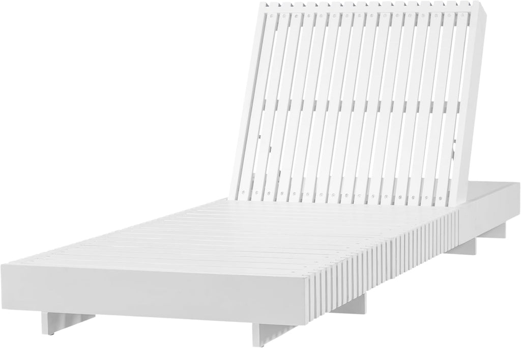 Acacia Wood Chaise Lounge Chair Outdoor with Cushion, Solid Wood Patio Chaise Lounge, Poolside Sun Lounger