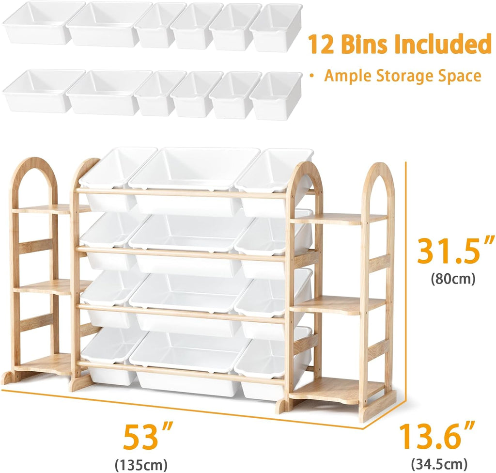 Kids Toy Storage Organizer - Toy Organizers and Storage with 6 Shelves and 12 Bins,Kids Toy Organizer , 53 Inches