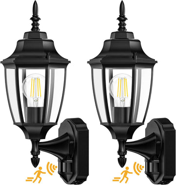 Outdoor Wall Sconce, 2 Pack Dusk to Dawn Motion Sensor Light Fixtures